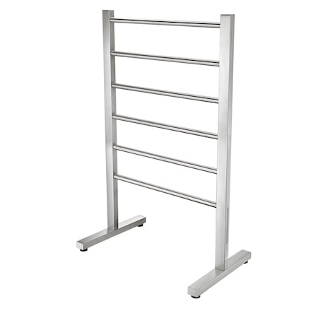 Anzzi Riposte 6-Bar Floor Mounted Towel Warmer Rack, Brushed Nickel TW-AZ102BN